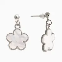 Набор 2 пред-та: серьги,кулон "Цветочки", цвет белый в серебре 44+удл.