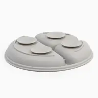 Тарелка детская секционная с ложкой и вилкой, 3 секции, серый, Mum&Baby