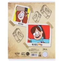 Тетрадь в клетку 24 листа, 5 видов МИКС, обложка мелованный картон, &laquo;Гравити Фолз&raquo;