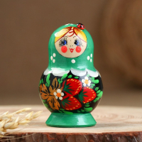 Матрёшка «Божья коровка», зелёное платье, 5 кукольная, 10-12 см Матрёшка «Божья коровка», зелёное платье, 5 кукольная, 10-12 см