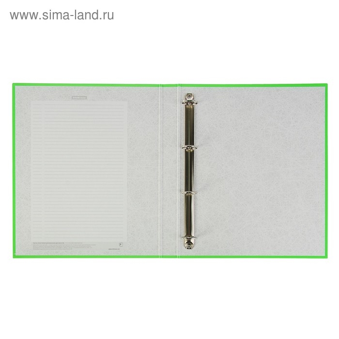 Папка на 4 кольцах А4, ErichKrause Neon, 35 мм, 1750 мкм, ламинированная, твердая обложка, зеленая