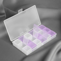 Набор органайзеров, 6 рядов по 3 ячейки, в контейнере, 15 &times; 8 &times; 2 см, цвет МИКС