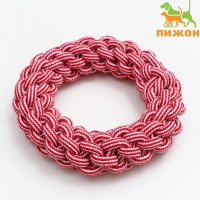 Игрушка канатная "Кольцо", 250 г, до 20 см, красная/белая Игрушка канатная "Кольцо", 250 г, до 20 см, красная/белая