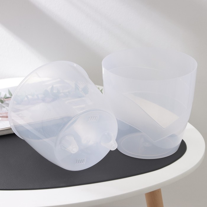 Кашпо для цветов со вставкой &laquo;Грация&raquo;, 2,8 л, прозрачный