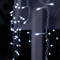 Гирлянда &laquo;Бахрома&raquo; 4 &times; 0.6 м, IP44, белая нить, 180 LED, свечение белое, 8 режимов, 220 В