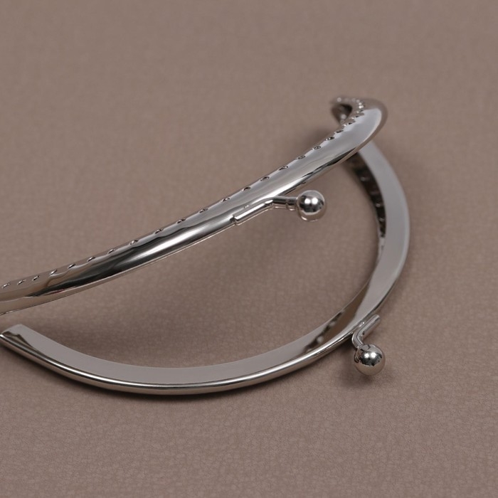 Фермуар пришивной «Полукруг» 10 см, цвет серебряный Фермуар пришивной «Полукруг» 10 см, цвет серебряный