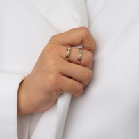 Кольцо металл «Тренд» три полосы, кратеры, цвет золото, безразмерное Кольцо металл «Тренд» три полосы, кратеры, цвет золото, безразмерное