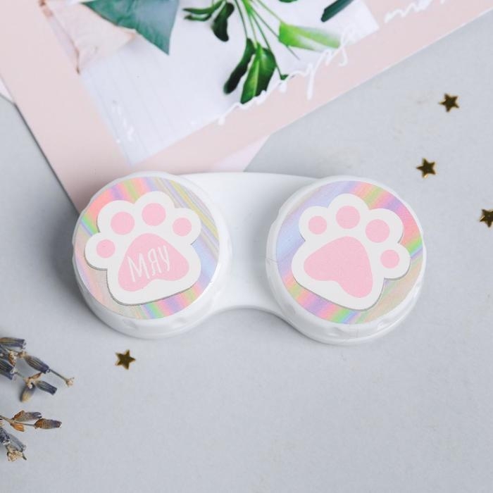 Контейнер для контактных линз "Лапки", 6,3 см &times; 2,5 см