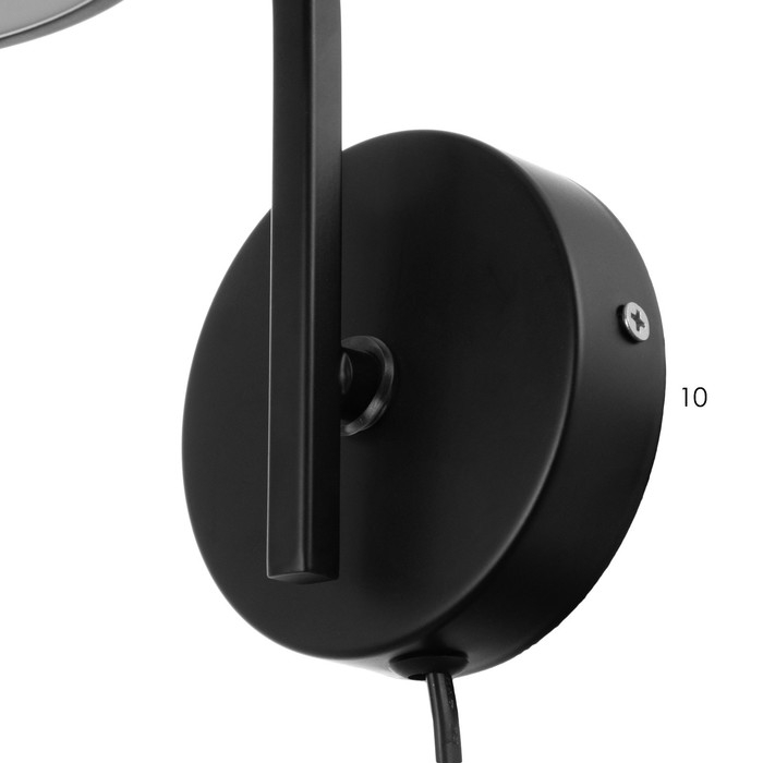 Бра с выключателем на проводе "Пиатти" LED 12Вт 4000К черный 15х26х16см