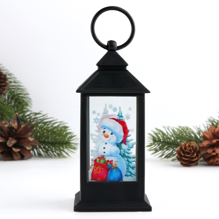 Светильник новогодний &laquo;Новый год: Снеговик&raquo;, черный, 12,5 х 5,7 см