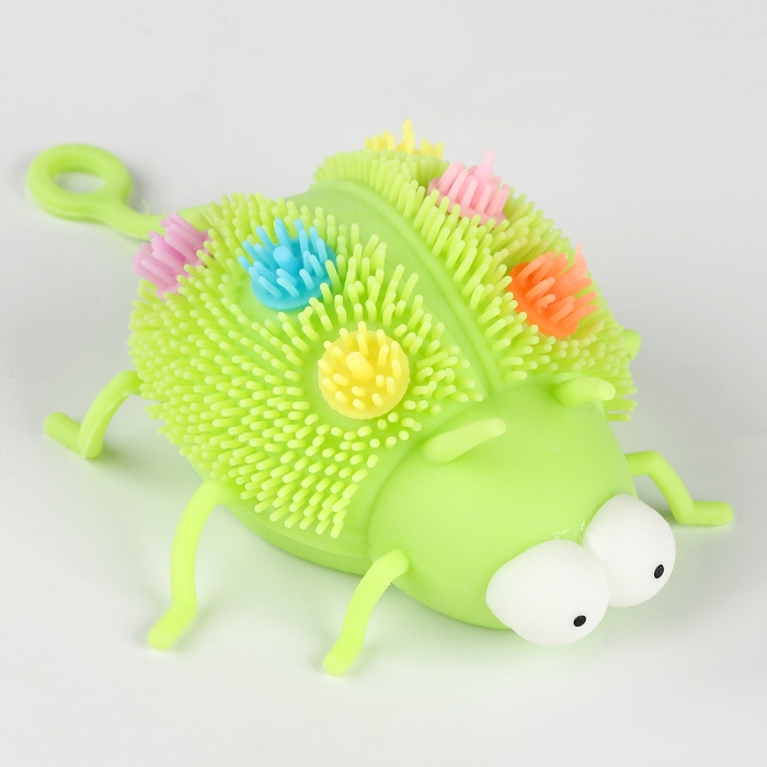 Мяч детский резиновый ёжка световой &laquo;Божья коровка&raquo;, цвета МИКС , в шоубоксе