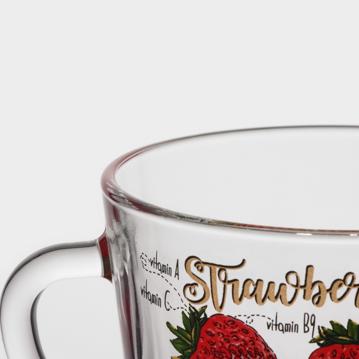 Кружка стеклянная &laquo;Полезные фрукты&raquo;, 200 мл, рисунок МИКС