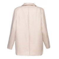 Пиджак женский, цвет светло-бежевый, гусиная лапка, размер 52