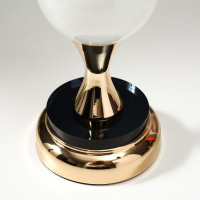 Подсвечник металл на 1 свечу "Мраморный шар" золото 35х9х9 см