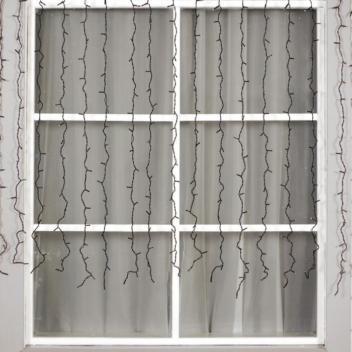 Гирлянда &laquo;Занавес&raquo; 2 &times; 1.5 м, IP44, УМС, тёмная нить, 360 LED, свечение белое, 220 В