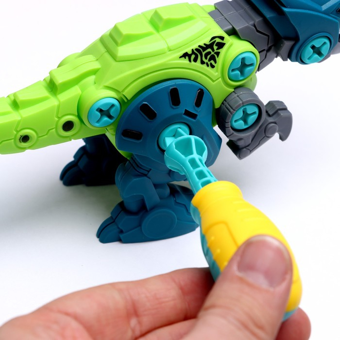 Конструктор винтовой &laquo;Мир динозавров&raquo;, набор 2 штуки, 2 отвёртки 4 карточки, 50 деталей