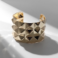 Браслет металл &laquo;Манжета&raquo; рельефный, цвет золото