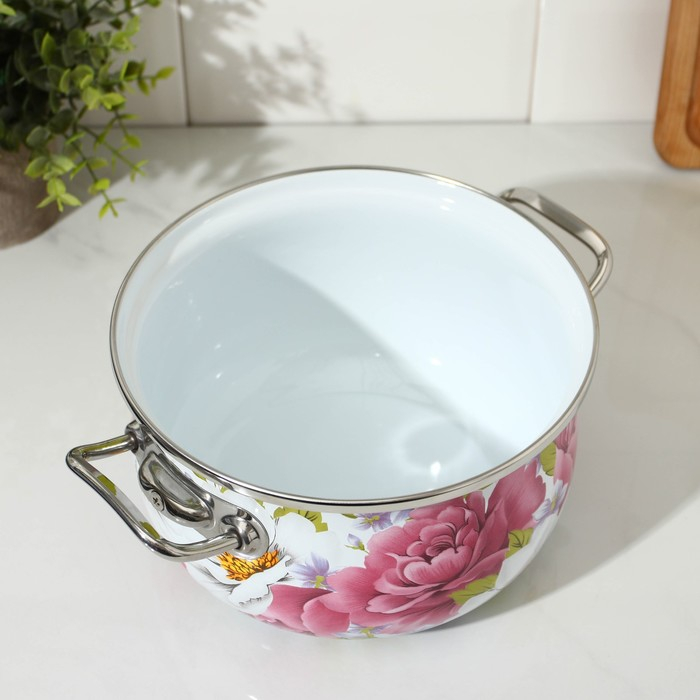 Кастрюля эмалированная &laquo;Пион&raquo;, 3.1 л, индукция