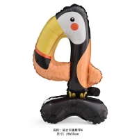 Шар фольгированный 24" &laquo;Цифра 4&raquo; на подставке, тукан