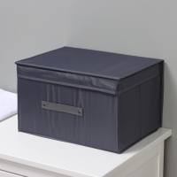 Короб для хранения с крышкой LaDо́m, 40&times;30&times;25 см, цвет графитовый
