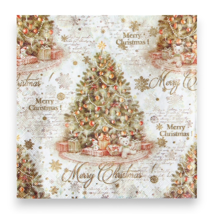 Новогодние салфетки бумажные Pero Deluxe «Винтажная ель», 3 слоя, 33х33, 20 шт. Новогодние салфетки бумажные Pero Deluxe «Винтажная ель», 3 слоя, 33х33, 20 шт.