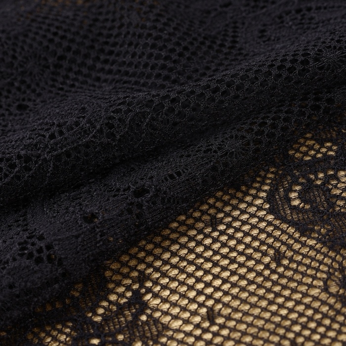 Кружевная эластичная ткань, 190 мм × 2,7 ± 0,5 м, цвет чёрный Кружевная эластичная ткань, 190 мм × 2,7 ± 0,5 м, цвет чёрный