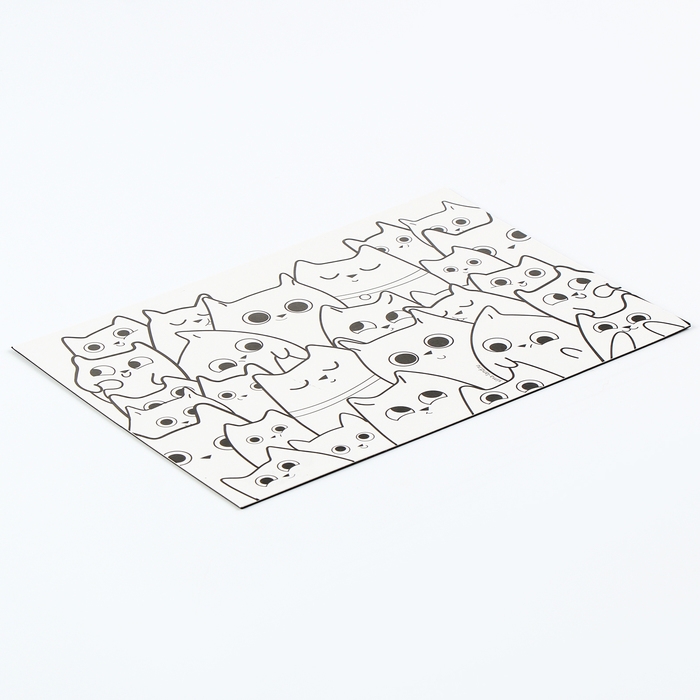 Магнит-раскраска многоразовая &laquo;Котики&raquo;, 14,8 &times; 21 см