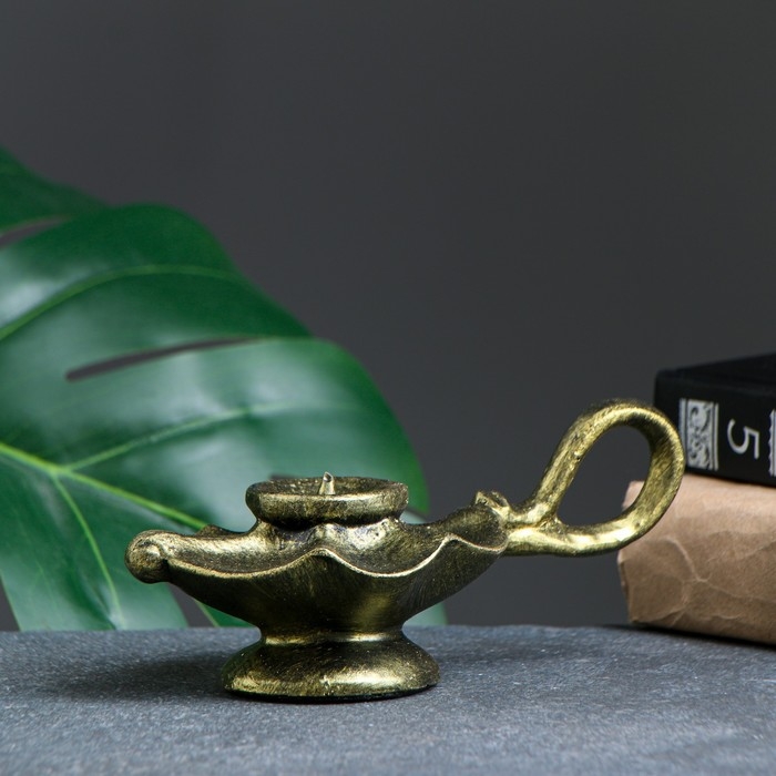 Подсвечник "Лампа" золото 6х7х15см