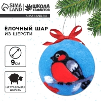 Валяние из шерсти на новый год. Ёлочная игрушка своими руками &laquo;Снегирь на ветке&raquo;, новогодний набор для творчества