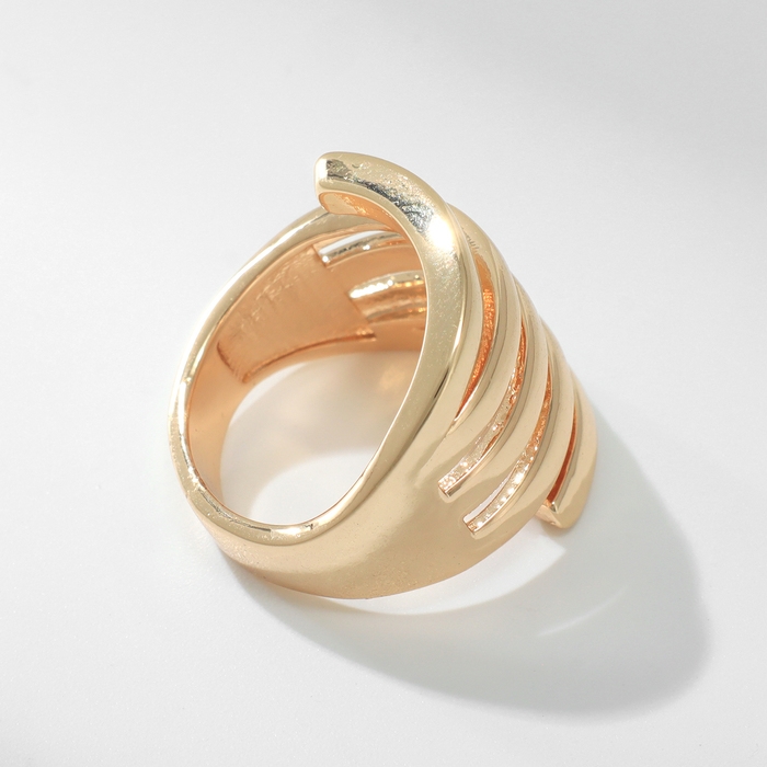 Кольцо металл &laquo;Тренд&raquo; пять линий, цвет золото, размер 16