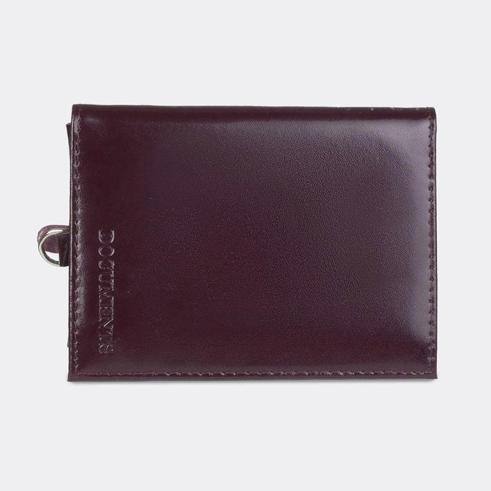 Обложка для удостоверения и автодокументов на кнопке, цвет бордовый Обложка для удостоверения и автодокументов на кнопке, цвет бордовый