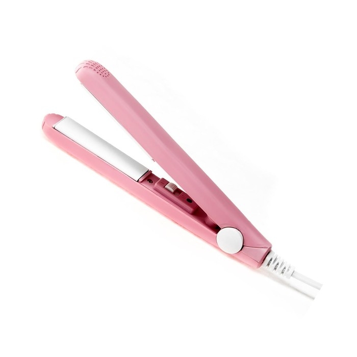 Выпрямитель Luazon LW-27, мини, 25 Вт, керамическое покрытие, 180°C, розовый Выпрямитель Luazon LW-27, мини, 25 Вт, керамическое покрытие, 180°C, розовый