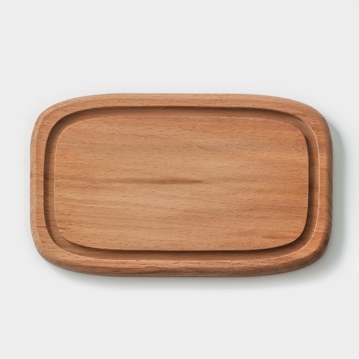 Маслёнка - сырница с крышкой Adelica, 17&times;11&times;6,5 см, бук