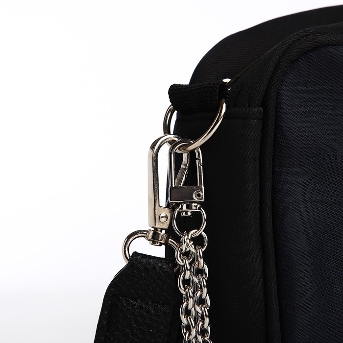 Сумка женская текстильная &laquo;Цветы&raquo;, 19х14х6 см, чёрный