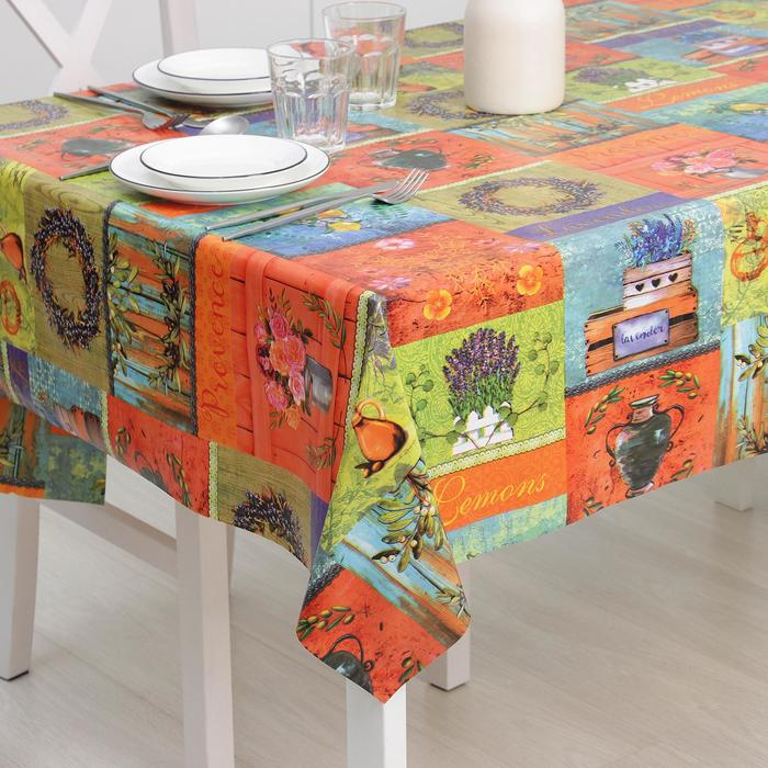 Клеёнка на стол Доляна &laquo;Прованс&raquo;, на тканевой основе, рулон 20 метров, ширина 137 см, общая толщина 0,22 мм