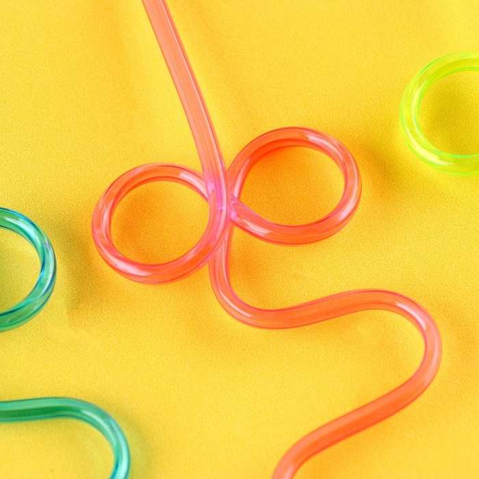 Трубочки для коктейля &laquo;Завитушка&raquo;, набор 4 шт., цвета МИКС