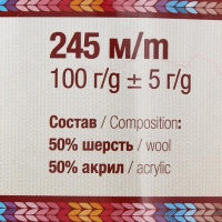Пряжа "Аргентинская шерсть" 100% импортная шерсть 200м/100гр (003, черный)