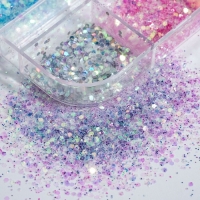 Блёстки для декора ногтей, 12 ячеек, мелкие, разноцветные Блёстки для декора ногтей, 12 ячеек, мелкие, разноцветные