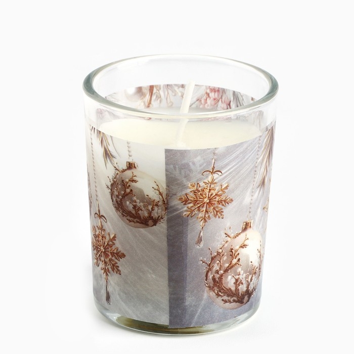 Новогодняя свеча с калькой &laquo;Новый год: Сказочного года&raquo;, аромат корица,5х6х5 см