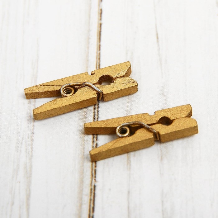 Набор декоративных прищепок в тёмном золоте, 50 шт. Набор декоративных прищепок в тёмном золоте, 50 шт.