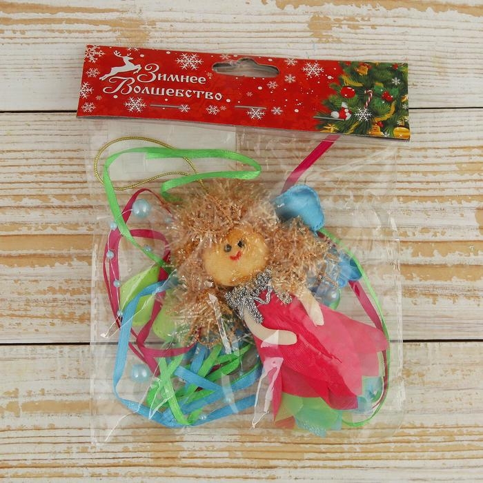 Мягкая подвеска Мягкая подвеска "Ангелочек - шлейф с сердечками" 10*7 см разноцветный