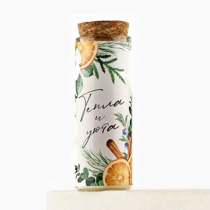 Свеча новогодняя &laquo;Тепла и уюта&raquo;, на Новый год, аромат мандарин, 9 х 3,5 см