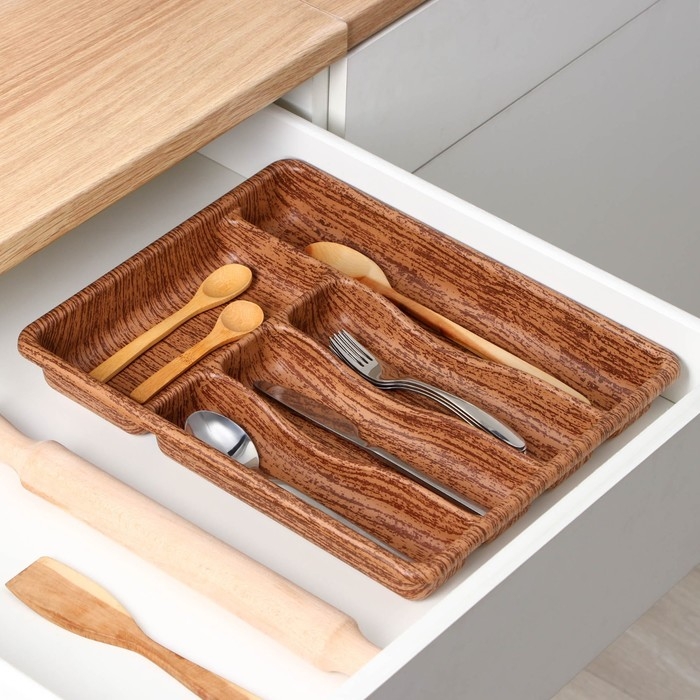 Лоток для столовых приборов &laquo;Вуди&raquo;, 36&times;29&times;5 см, 5 отделений