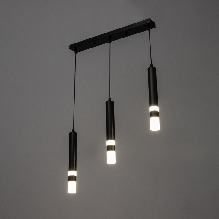 Светильник BayerLux Подвес "Гелла" 3хLED 18Вт 4000К черный 50х4х30-180см