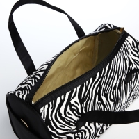 Косметичка на молнии, цвет чёрный/белый