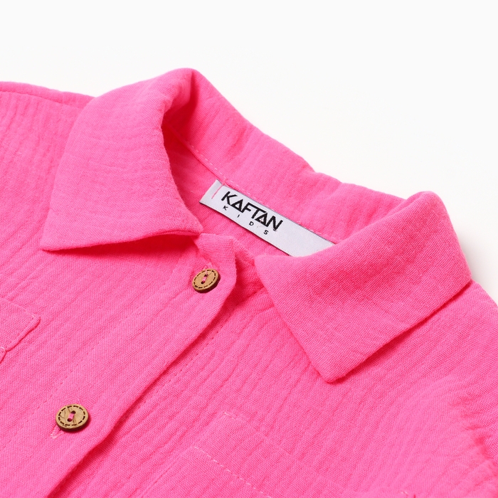 Костюм (рубашка и брюки) детский KAFTAN Костюм (рубашка и брюки) детский KAFTAN "Муслин", р.30 (98-104 см) розовый
