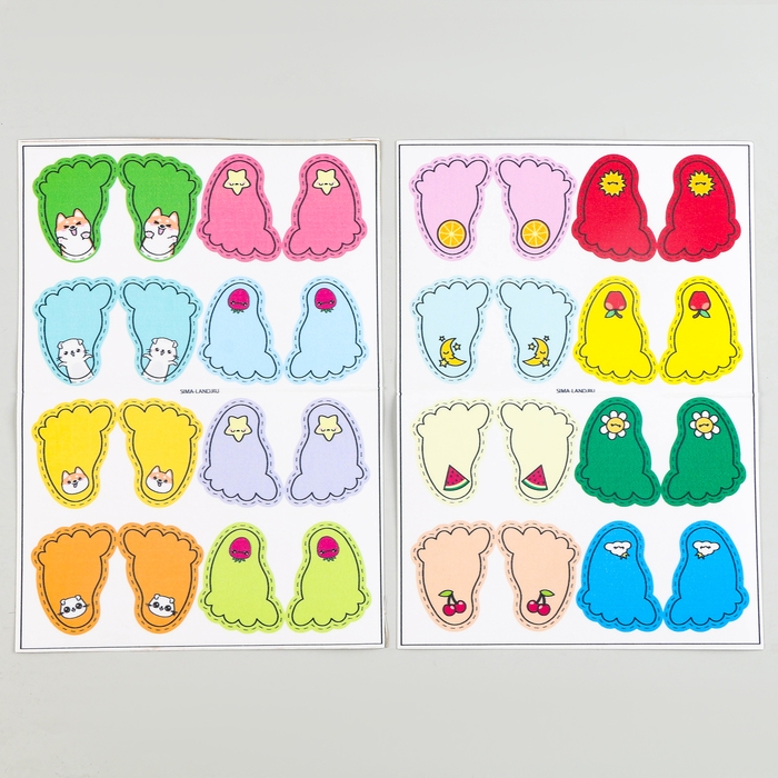 Бирки для обуви. Набор именных наклеек для маркировки детской обуви «Озорной котёнок», 32 шт Бирки для обуви. Набор именных наклеек для маркировки детской обуви «Озорной котёнок», 32 шт