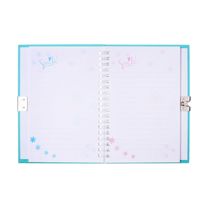 Записная книжка подарочная, 45 листов, линия, на замке, на гребне, Акула (17,8х13см)