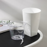 Кашпо для цветов со вставкой &laquo;Грейс&raquo;, 1,4 л (800 мл), цвет белый