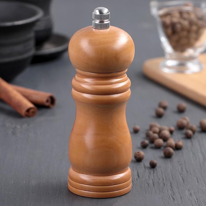 Мельница для специй Доляна, 13,5&times;4,5 см, металлический механизм, цвет бежевый
